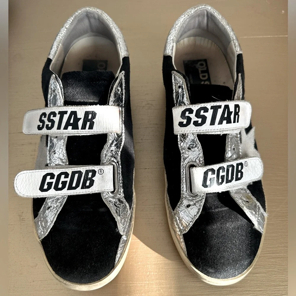 Golden Goose Black and Silver Velcro Sneakers, Sz. 8 (38) - Picture 11 of 11